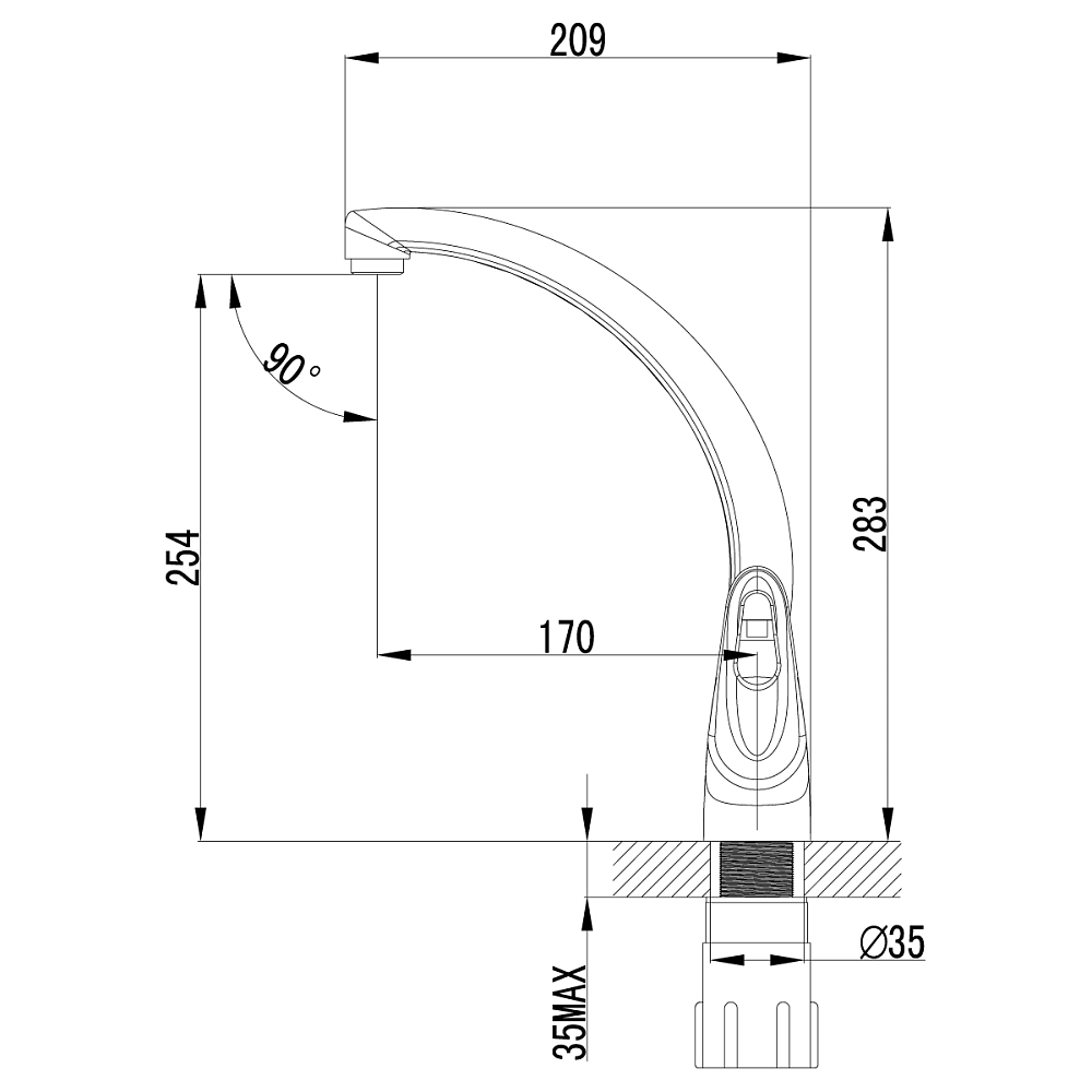 Смеситель для кухни Lemark Luna LM4155C хром