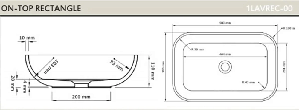 Раковина накладная Acquabella Lavabo LAVABO_ON-TOP_RECTANGLE_SLATE_MARFIL серый