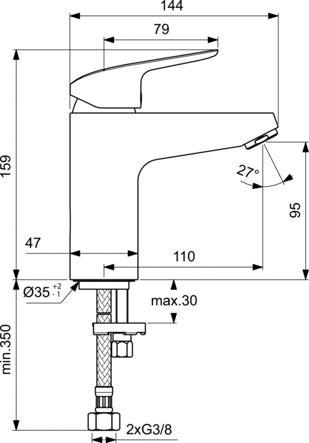 Смеситель Ideal Standard Ceraflex B1714AA для раковины, хром