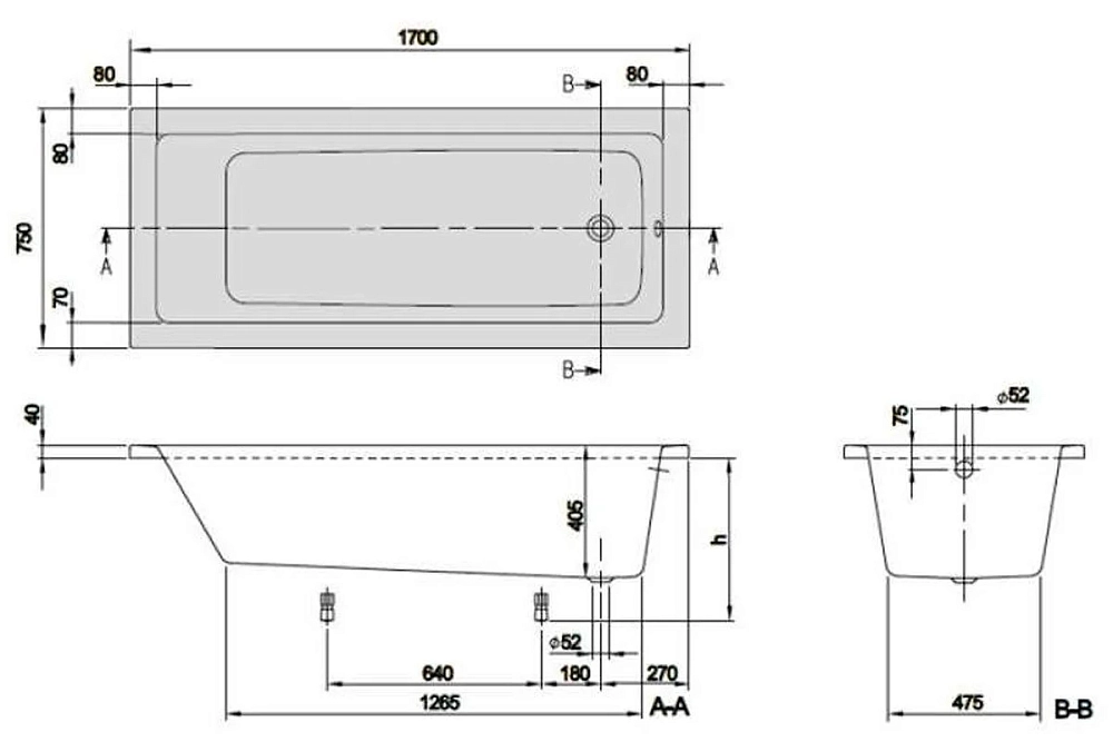 Акриловая ванна Villeroy & Boch Targa Plus UBA171NES2V01 белый