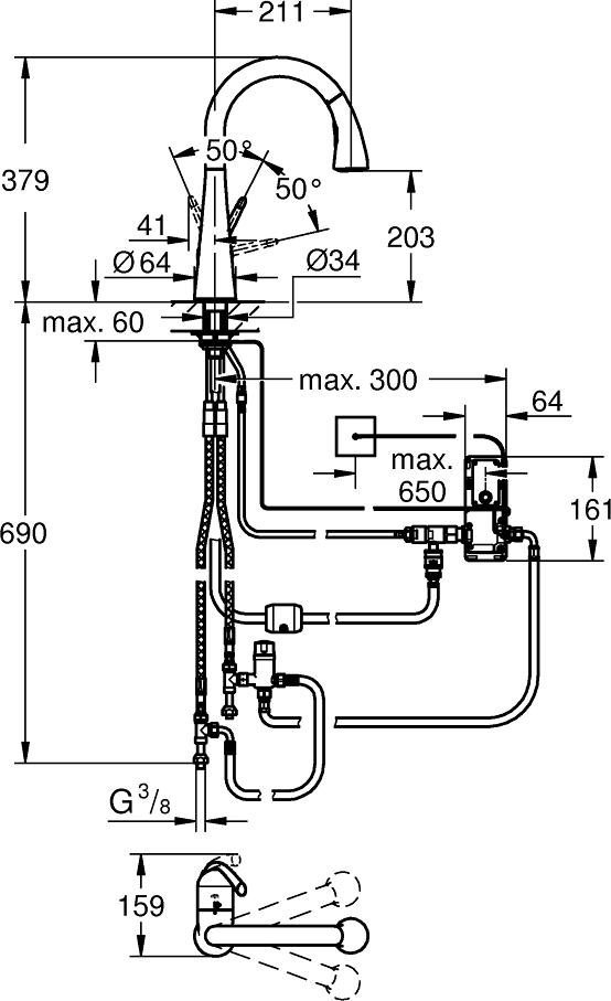 Смеситель для кухонной мойки Grohe Zedra Touch 30219001