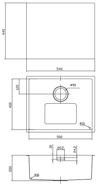 Мойка кухонная Iddis Edifice EDI54B0i77 золото матовое