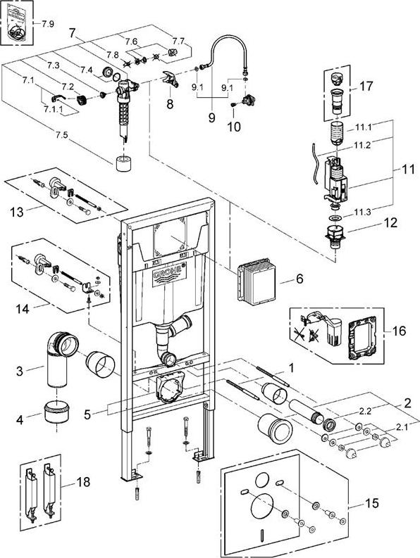 Инсталляция для подвесного унитаза Grohe Rapid SL 39002000