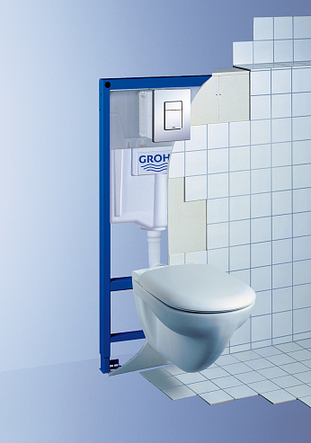 Комплект инсталляции Grohe Rapid SL 38775001 4 в 1 с кнопкой смыва и подвесным унитазом Jaquar Florentine FLS-WHT-5953 с крышкой-сиденьем микролифт