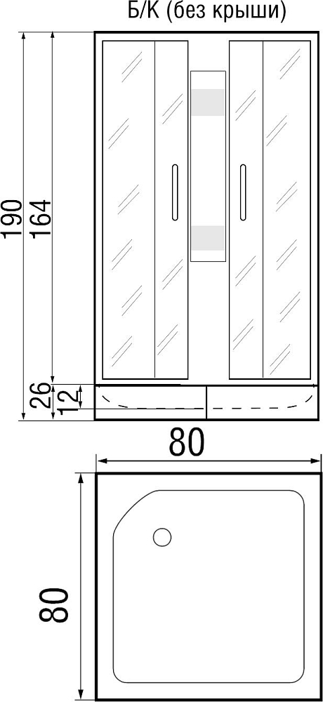 Душевая кабина River Quadro Б/К 80/26 MT