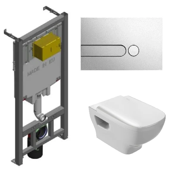 Унитаз с инсталляцией Jacob Delafon Struktura E29025-NF/EDE102-00/E4326-CP/E70024-00