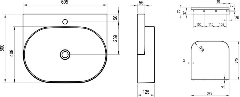 Раковина Ravak Yard 600 XJX01060000, белый