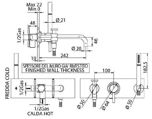 Смеситель для ванны с душем Bandini Stel 944320PN00 хром