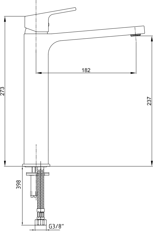 Смеситель для раковины E.C.A. Tiera 102188002C1EX, черный матовый