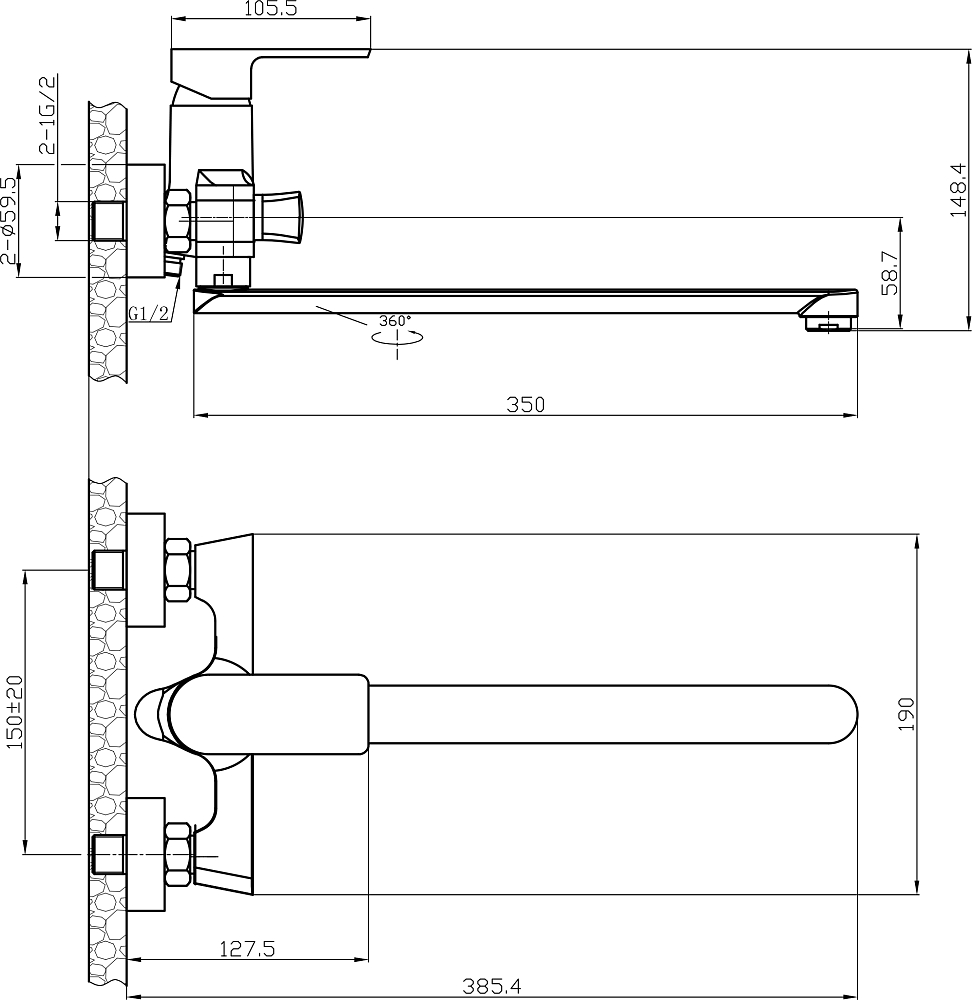 Смеситель Agger Brilliant A0321100 универсальный