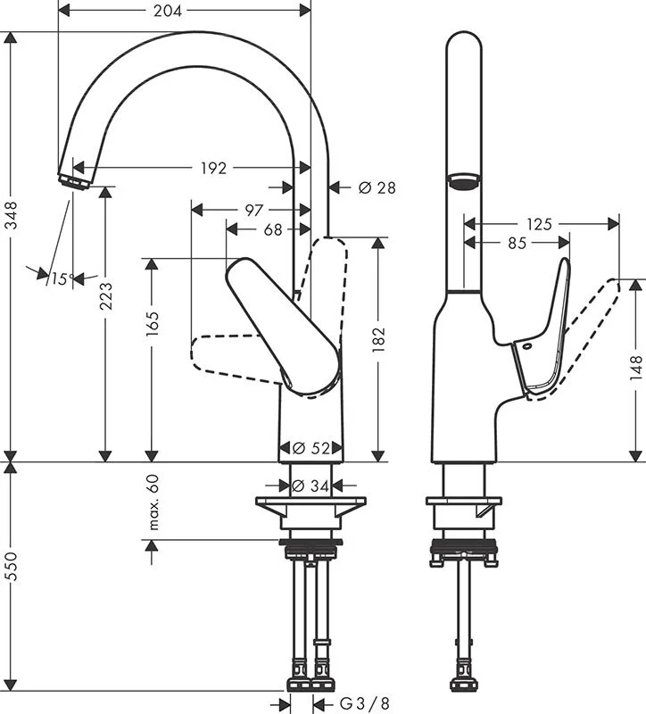 Смеситель для кухни Hansgrohe Focus 71802800 серый