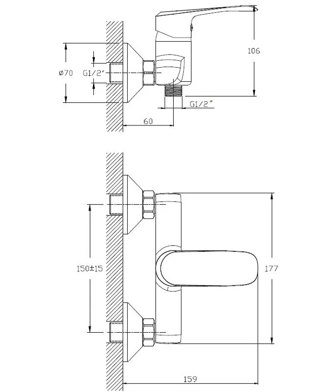 Смеситель для душа Koller Pool Aqua AQ0400 хром