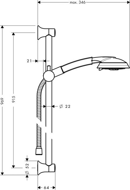 Душевой гарнитур Hansgrohe Raindance Classic 27841090, хром золото