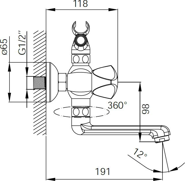 Смеситель для ванны с душем Iddis Praktic Plus PRPSB02i02, хром