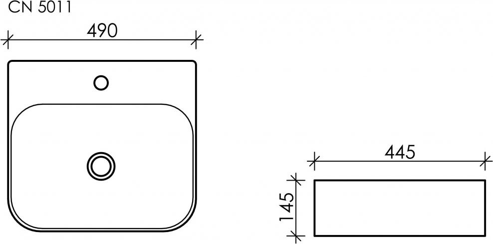 Раковина накладная 49 см Ceramica Nova Element CN5011, белый