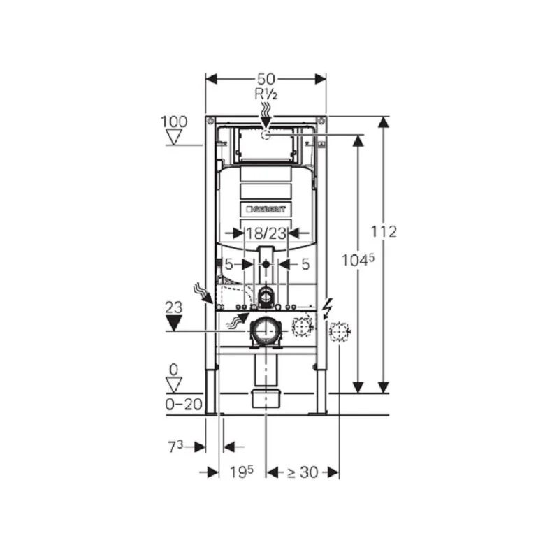 Инсталляция Geberit Duofix с унитазом BeWash Minimal, сиденье микролифт клавиша Sigma 01 хром, комплект креплений Geberit Duofix, GEB30021003480