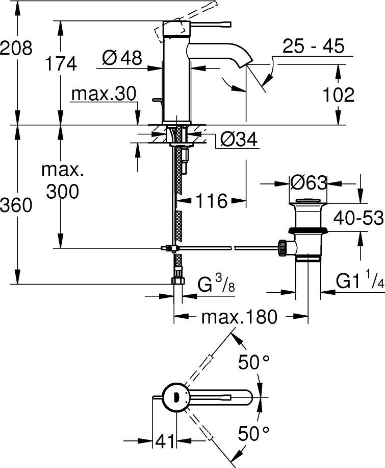 Смеситель для раковины Grohe Essence 23589A01