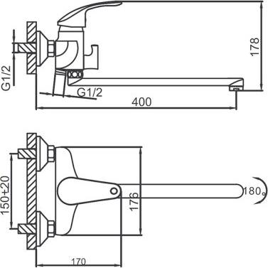 Смеситель для ванны с душем Frud R22021