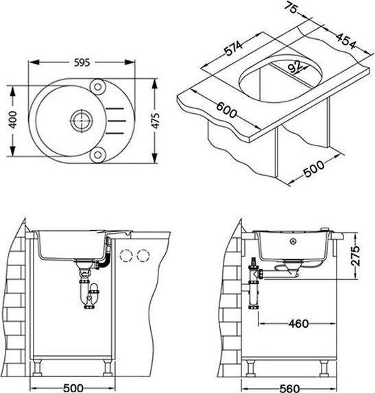 Кухонная мойка Alveus Roll 40 1090970, белый