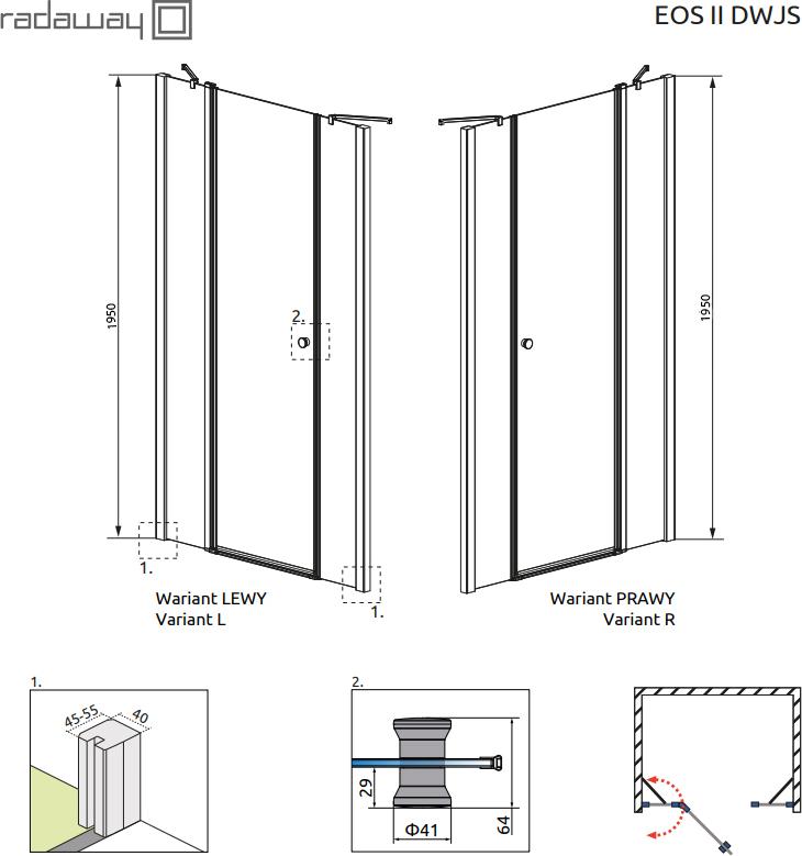 Душевая дверь в нишу Radaway Idea DWJS 120 R