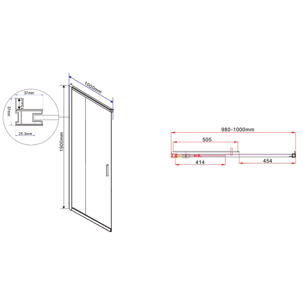 Душевая дверь Vincea Garda VHC-1G100CLGM 100 см, профиль вороненая сталь, стекло прозрачное