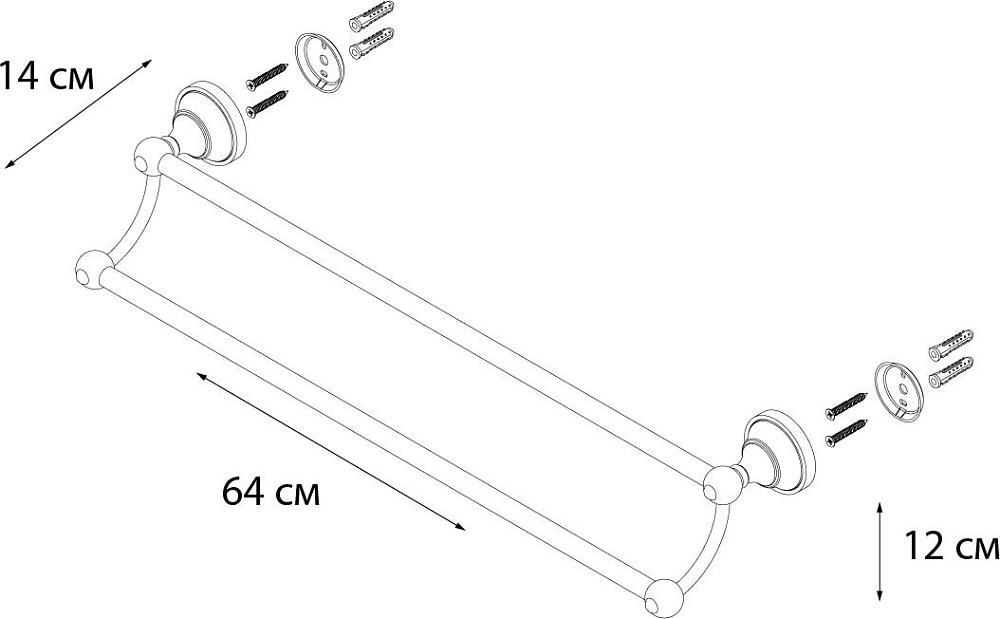 Полотенцедержатель Fixsen Bogema gold FX-78502G золото