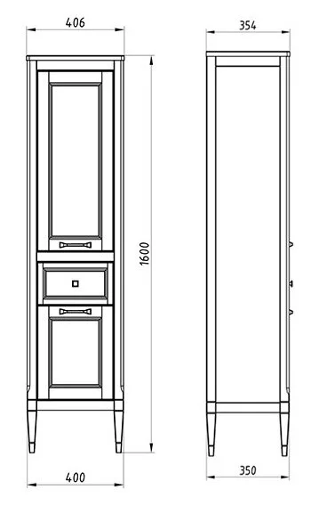 Шкаф-пенал ASB-Woodline Гранда 40.6 белый