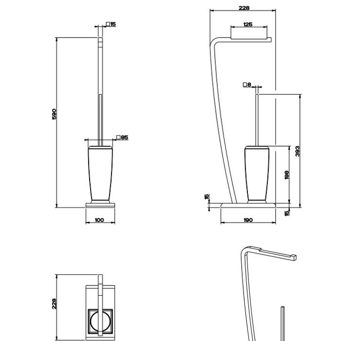 Стойка напольная Gessi Mimi 33334#031, хром / белый