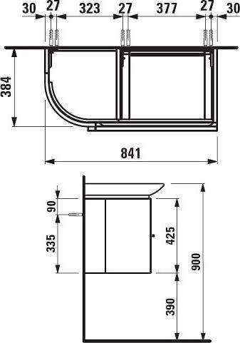 Тумба с раковиной Laufen Palace New 4.0153.2.075.463.1 белый матовый