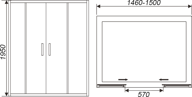 Душевая дверь в нишу Weltwasser WW900 900S4-150