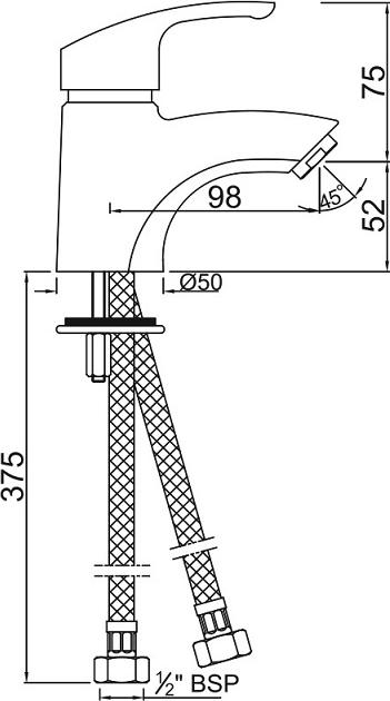 Смеситель для раковины Jaquar Eko EKO-CHR-33001B, хром