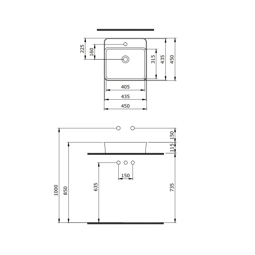 Раковина Berges Ego SL 182064 45 см, матовый серый