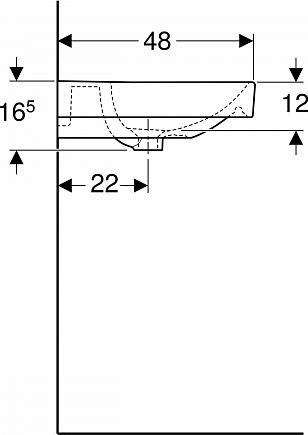 Тумба с раковиной 60 см Geberit Smyle Square 500.352.00.1-500.229.01.1 белый