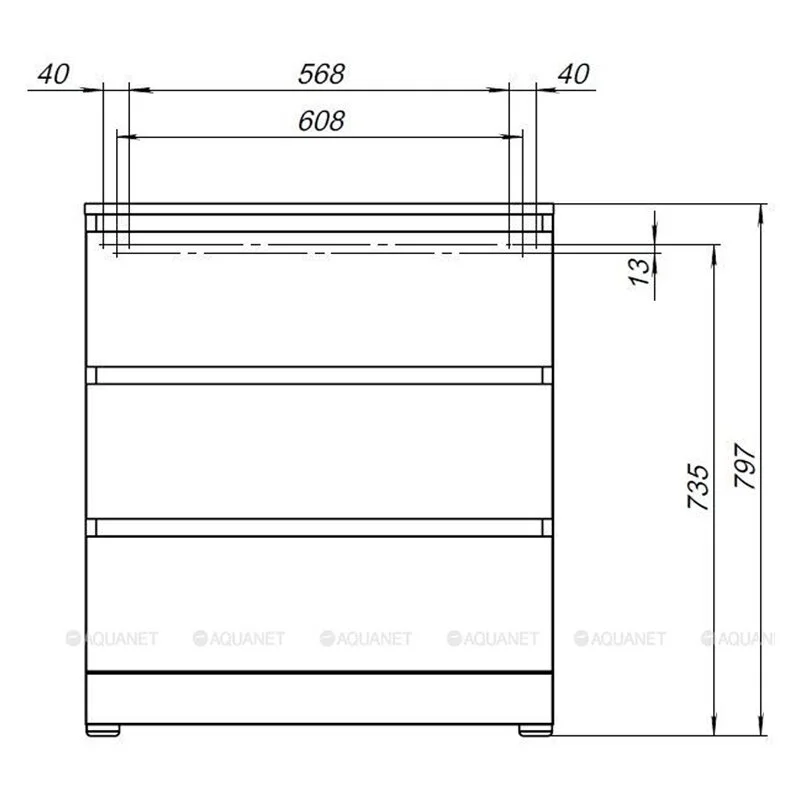 Комод Aquanet Сканди 302550 коричневый