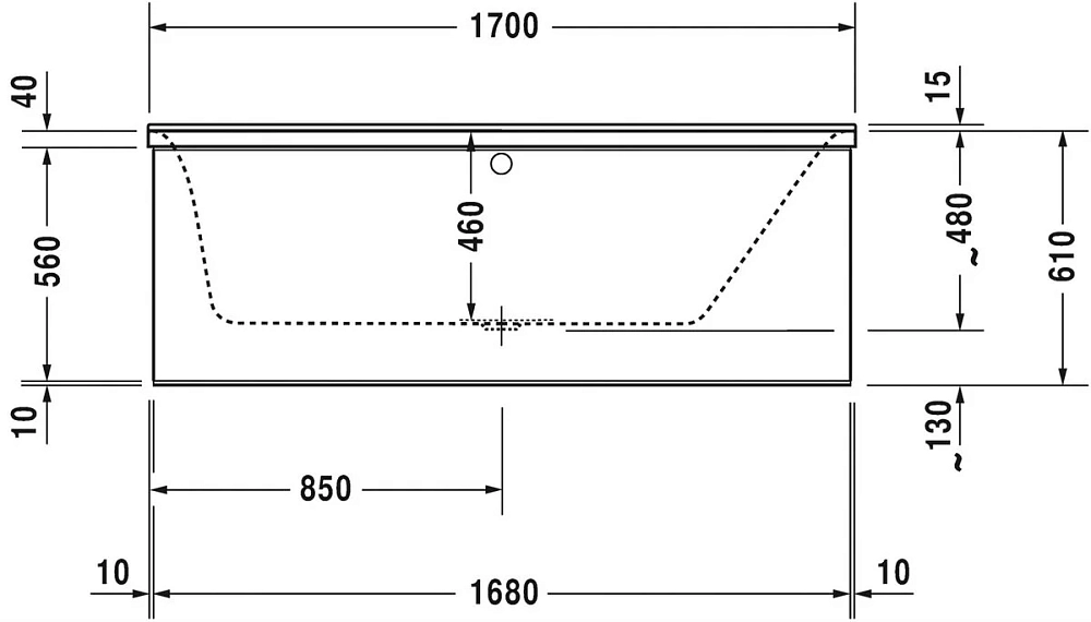 Акриловая ванна Duravit P3 Comforts 170х75 700376000000 белый