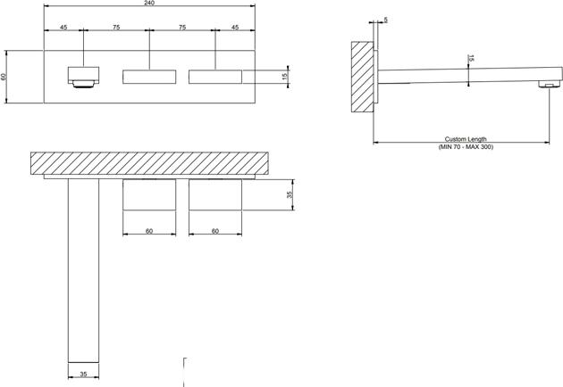 Смеситель для раковины Gessi Rettangolo T 20484#031, хром