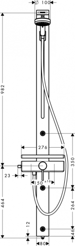 Душевая панель Hansgrohe Croma100 27105000