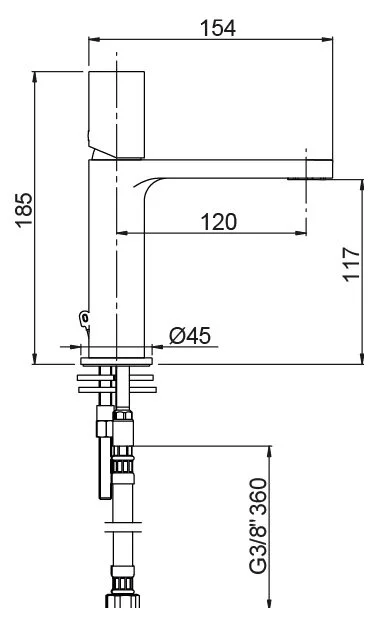 Смеситель для раковины AQG Tube 01TUB100NG черный