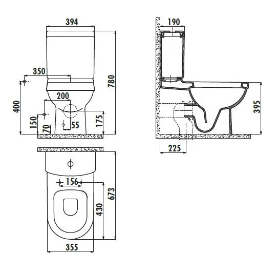 Напольный унитаз Creavit Vitroya VT360/VT410/IT5030 с функцией биде