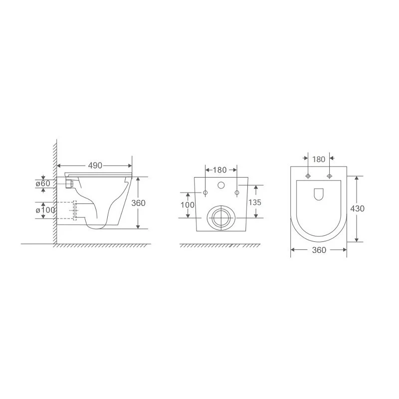 Инсталляция Berges Аtom Line с безободковым унитазом Vita Rimless, клавиша хром глянец, комплект 043381