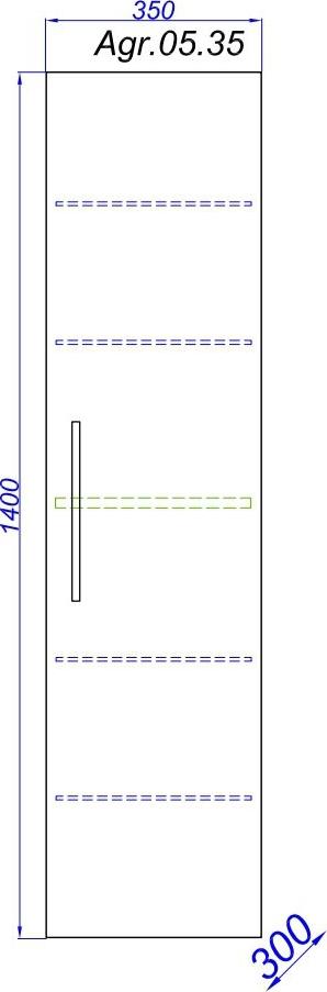 Шкаф-пенал Aqwella Allegro 35 Agr.05.35, белый