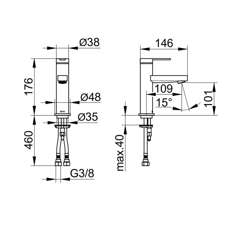 Смеситель для раковины Keuco Ixmo Flat 59502013100 хром