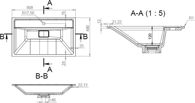 Раковина Am.Pm Inspire 2.0 M50AWPC0801WG 80 см