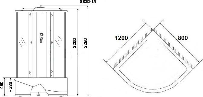 Душевая кабина Niagara Classic 33201424R 120х80х210 стекло матовое