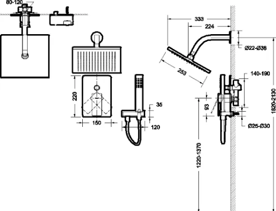 Душевая система Bravat Phillis F856101C-A-ENG, хром