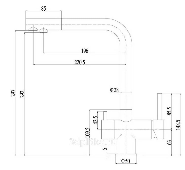 Смеситель для кухни Zorg SZR-7039 GRAFIT черный