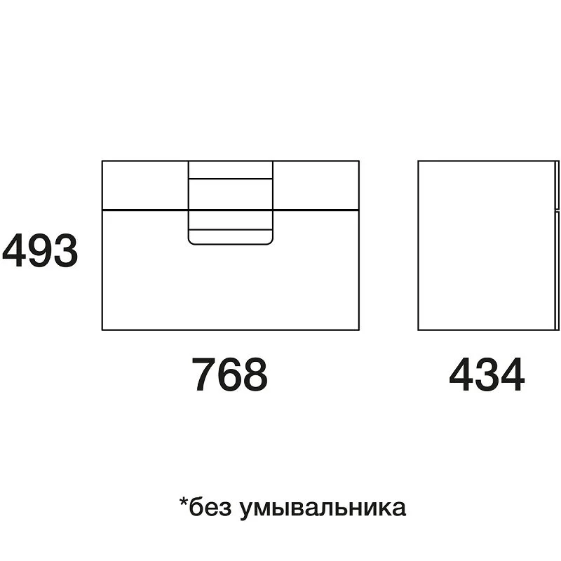 Тумба под раковину Edelform Glass 35793 белый