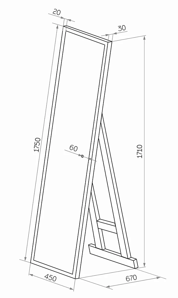 Зеркало Континент Tower ЗЛП960 белый