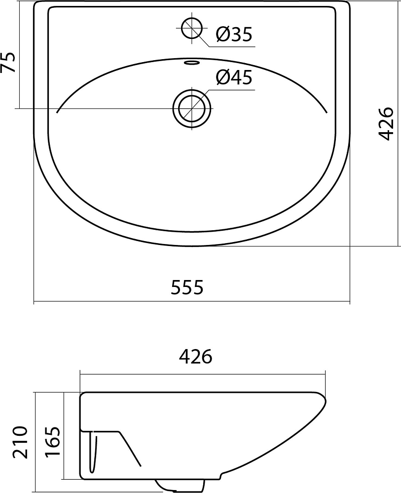 Раковина Santek Цезарь 1WH110526 60 см.