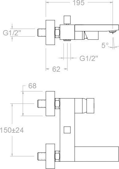 Смеситель Ramon Soler Kuatro 4725MK для ванны